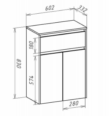 Тумба Bellezza Бруно 60 4632209090498 Табакко