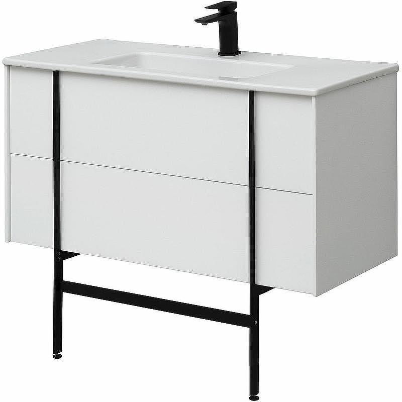 Тумба под раковину Allen Brau Reality 100 1.32007.WM подвесная Белая матовая, купить, цена, заказать, магазин, доставка, скидка, промокод, купить, цена, заказать, магазин, доставка, скидка, промокод