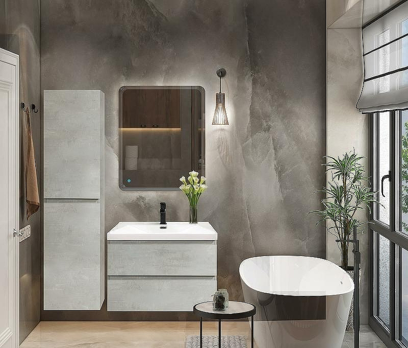 Шкаф пенал Cezares Molveno 40 MOLVENO-1600-2A-SC-BET подвесной Beton, купить, цена, заказать, магазин, доставка, скидка, промокод, купить, цена, заказать, магазин, доставка, скидка, промокод