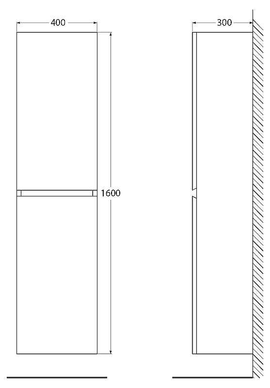 Шкаф пенал Cezares Molveno 40 MOLVENO-1600-2A-SC-BET подвесной Beton, купить, цена, заказать, магазин, доставка, скидка, промокод, купить, цена, заказать, магазин, доставка, скидка, промокод