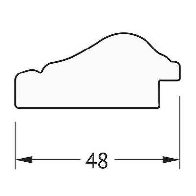 Зеркало Evoform Definite 142х52 BY 1066 в багетной раме - Алебастр 48