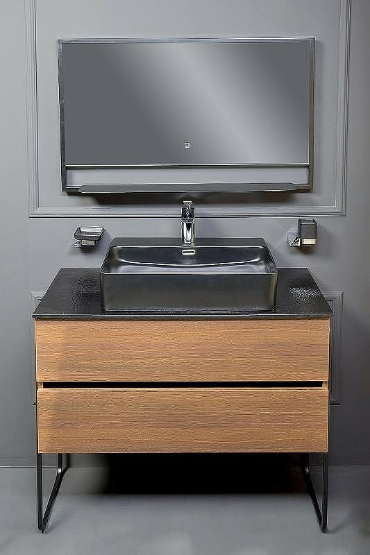 Тумба под раковину Boheme Armadi Art Vallessi 120 837-120-D подвесная Dark Oak, купить, цена, заказать, магазин, доставка, скидка, промокод, купить, цена, заказать, магазин, доставка, скидка, промокод