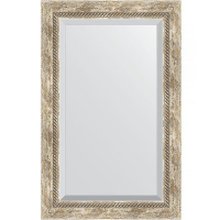 Зеркало Evoform Exclusive 83х53 BY 3407 с фацетом в багетной раме - Прованс с плетением 70, купить, цена, заказать, магазин, доставка, скидка, промокод, купить, цена, заказать, магазин, доставка, скидка, промокод