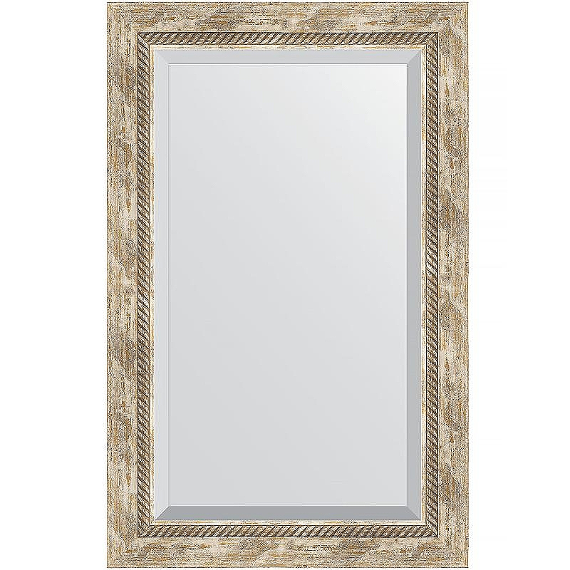 Зеркало Evoform Exclusive 83х53 BY 3407 с фацетом в багетной раме - Прованс с плетением 70, купить, цена, заказать, магазин, доставка, скидка, промокод, купить, цена, заказать, магазин, доставка, скидка, промокод