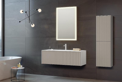 Тумба с раковиной Orka Cube 100 3000378 подвесная Бежевая матовая Белая