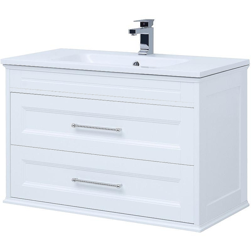 Тумба под раковину Aquanet Бостон 100 М 209678 подвесная Белый матовый, купить, цена, заказать, магазин, доставка, скидка, промокод, купить, цена, заказать, магазин, доставка, скидка, промокод