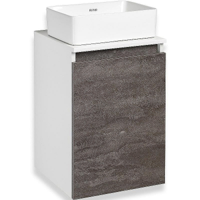 Тумба под раковину Runo Бари 40 00-00001376 подвесная Железный камень Белая