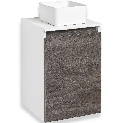 Тумба под раковину Runo Бари 40 00-00001376 подвесная Железный камень Белая