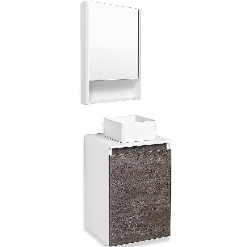 Тумба под раковину Runo Бари 40 00-00001376 подвесная Железный камень Белая, купить, цена, заказать, магазин, доставка, скидка, промокод, купить, цена, заказать, магазин, доставка, скидка, промокод