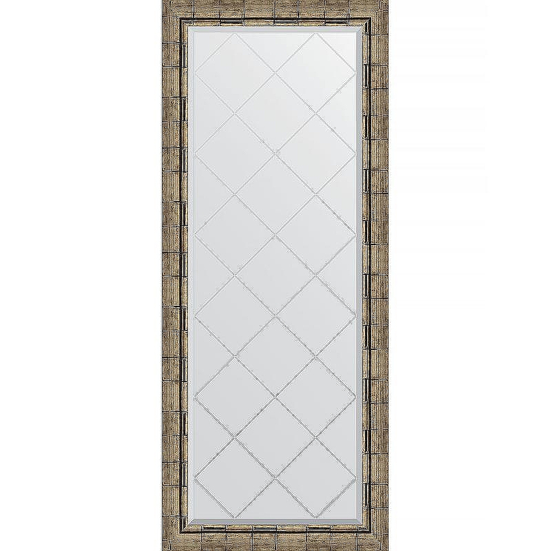 Зеркало Evoform Exclusive-G 153х63 BY 4136 с гравировкой в багетной раме - Серебряный бамбук 73, купить, цена, заказать, магазин, доставка, скидка, промокод, купить, цена, заказать, магазин, доставка, скидка, промокод