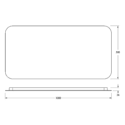 Зеркало Defesto Opti 100x50 DF 2805RH с подсветкой 28W-4500К/ИК - выключатель/Нейтральный белый свет