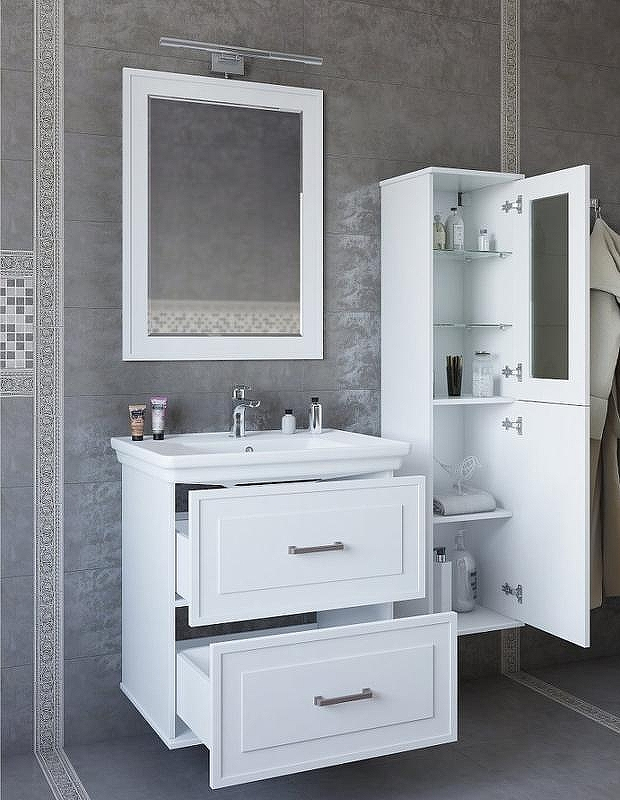 Тумба под раковину Sanflor Модена 75 С04616 подвесная Белая матовая, купить, цена, заказать, магазин, доставка, скидка, промокод, купить, цена, заказать, магазин, доставка, скидка, промокод