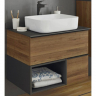 Тумба с раковиной Comforty Штутгарт 75 00-00001884 подвесная Дуб темно-коричневый Черная столешница, купить, цена, заказать, магазин, доставка, скидка, промокод, купить, цена, заказать, магазин, доставка, скидка, промокод