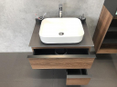 Тумба с раковиной Comforty Штутгарт 75 00-00001884 подвесная Дуб темно-коричневый Черная столешница, купить, цена, заказать, магазин, доставка, скидка, промокод, купить, цена, заказать, магазин, доставка, скидка, промокод