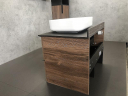 Тумба с раковиной Comforty Штутгарт 75 00-00001884 подвесная Дуб темно-коричневый Черная столешница, купить, цена, заказать, магазин, доставка, скидка, промокод, купить, цена, заказать, магазин, доставка, скидка, промокод