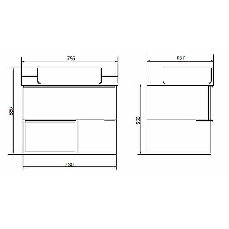 Тумба с раковиной Comforty Штутгарт 75 00-00001884 подвесная Дуб темно-коричневый Черная столешница, купить, цена, заказать, магазин, доставка, скидка, промокод, купить, цена, заказать, магазин, доставка, скидка, промокод