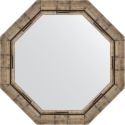 Зеркало Evoform Octagon 64х64 BY 3668 в багетной раме - Серебряный бамбук 73