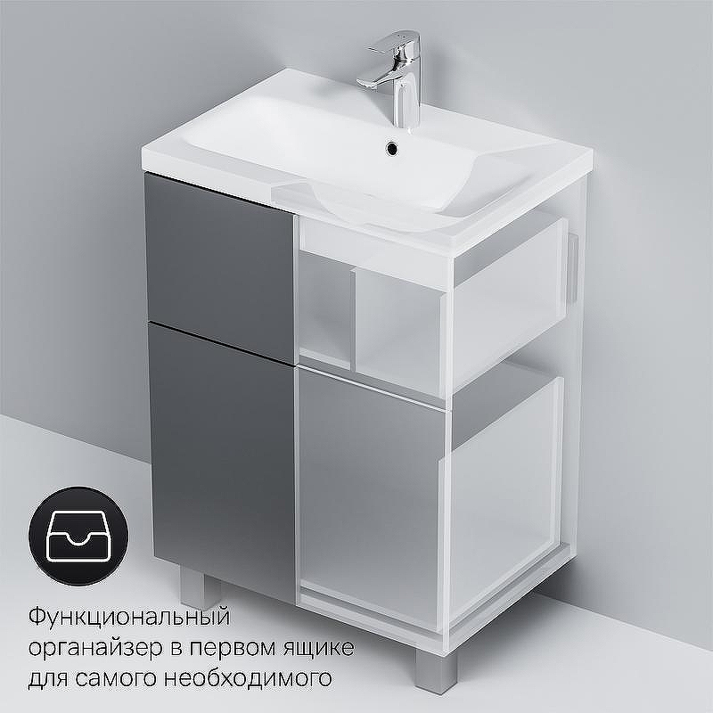 Тумба под раковину AM.PM Gem 60 M90FSX06022GM32 Графит матовый, купить, цена, заказать, магазин, доставка, скидка, промокод, купить, цена, заказать, магазин, доставка, скидка, промокод