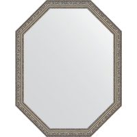 Зеркало Evoform Octagon 70x90 BY 7028 в багетной раме - Виньетка состаренное серебро 56, купить, цена, заказать, магазин, доставка, скидка, промокод, купить, цена, заказать, магазин, доставка, скидка, промокод