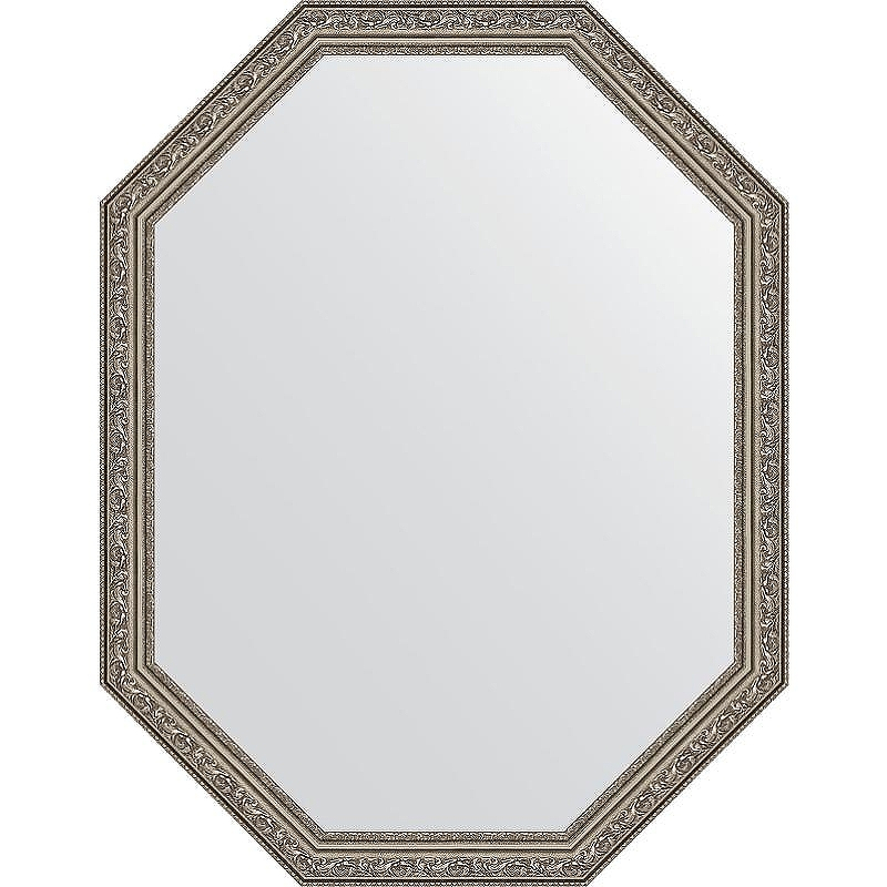 Зеркало Evoform Octagon 70x90 BY 7028 в багетной раме - Виньетка состаренное серебро 56, купить, цена, заказать, магазин, доставка, скидка, промокод, купить, цена, заказать, магазин, доставка, скидка, промокод