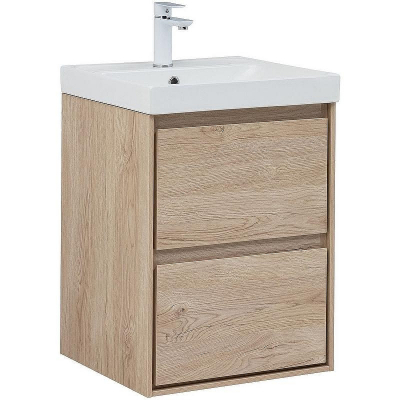 Тумба под раковину Aquanet Милан 50 336381 подвесная Дуб светлый