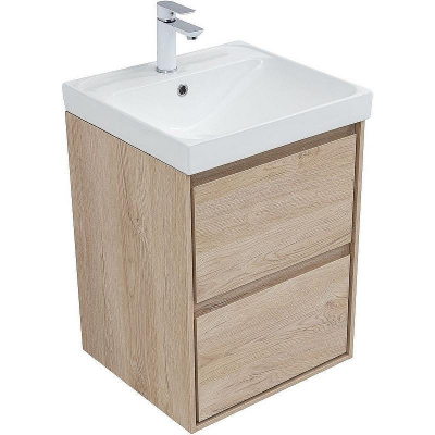Тумба под раковину Aquanet Милан 50 336381 подвесная Дуб светлый