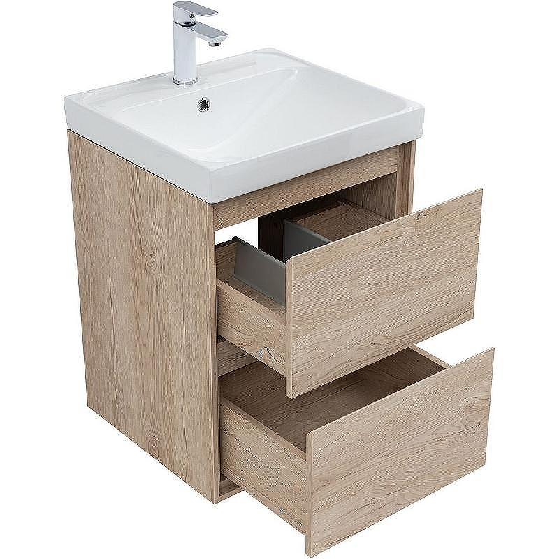 Тумба под раковину Aquanet Милан 50 336381 подвесная Дуб светлый, купить, цена, заказать, магазин, доставка, скидка, промокод, купить, цена, заказать, магазин, доставка, скидка, промокод