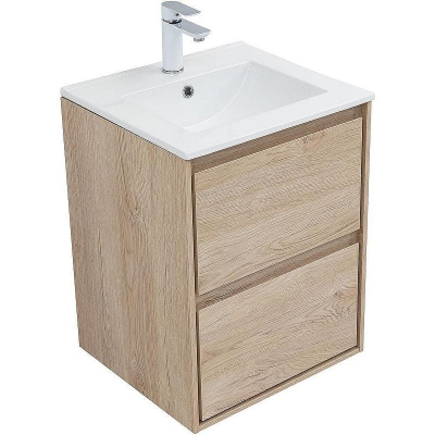 Тумба под раковину Aquanet Милан 50 336381 подвесная Дуб светлый