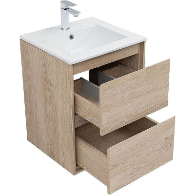 Тумба под раковину Aquanet Милан 50 336381 подвесная Дуб светлый