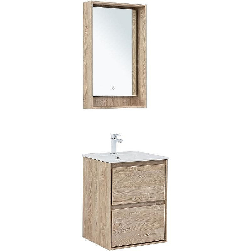 Тумба под раковину Aquanet Милан 50 336381 подвесная Дуб светлый, купить, цена, заказать, магазин, доставка, скидка, промокод, купить, цена, заказать, магазин, доставка, скидка, промокод
