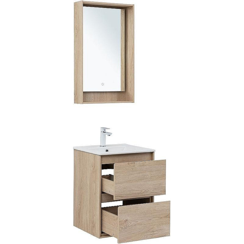 Тумба под раковину Aquanet Милан 50 336381 подвесная Дуб светлый, купить, цена, заказать, магазин, доставка, скидка, промокод, купить, цена, заказать, магазин, доставка, скидка, промокод