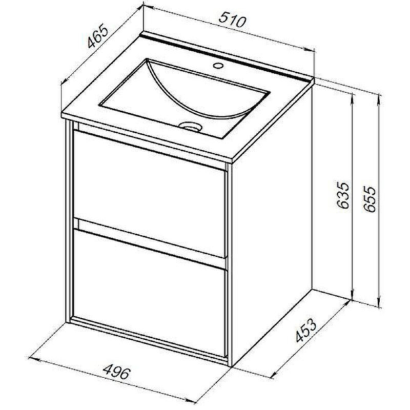 Тумба под раковину Aquanet Милан 50 336381 подвесная Дуб светлый, купить, цена, заказать, магазин, доставка, скидка, промокод, купить, цена, заказать, магазин, доставка, скидка, промокод