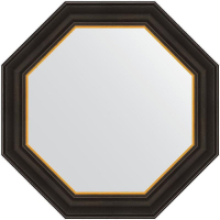 Зеркало Evoform Octagon 58x58 BY 7402 в багетной раме - Черное дерево с золотом 71, купить, цена, заказать, магазин, доставка, скидка, промокод, купить, цена, заказать, магазин, доставка, скидка, промокод