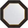 Зеркало Evoform Octagon 58x58 BY 7402 в багетной раме - Черное дерево с золотом 71, купить, цена, заказать, магазин, доставка, скидка, промокод, купить, цена, заказать, магазин, доставка, скидка, промокод
