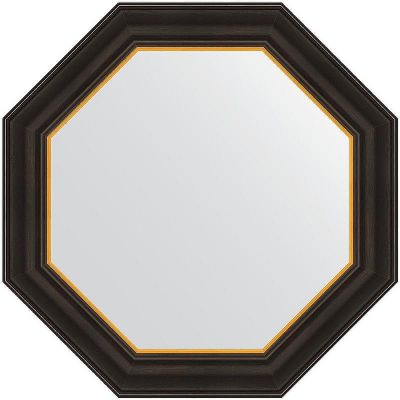 Зеркало Evoform Octagon 58x58 BY 7402 в багетной раме - Черное дерево с золотом 71