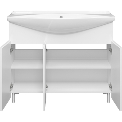 Тумба с раковиной Misty Чегет 105 УТ000013354 Белая глянцевая