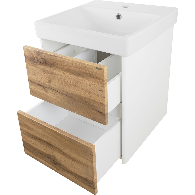 Тумба с раковиной Misty Адриана 55 УТ000010339 подвесная Дуб Вотан Белый, купить, цена, заказать, магазин, доставка, скидка, промокод, купить, цена, заказать, магазин, доставка, скидка, промокод