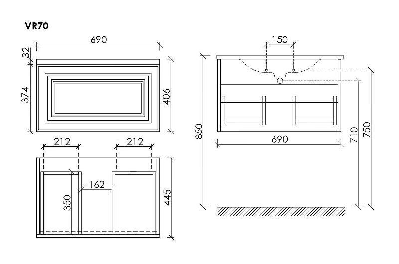 Тумба под раковину Sancos Very 70 VR70W подвесная Bianco, купить, цена, заказать, магазин, доставка, скидка, промокод, купить, цена, заказать, магазин, доставка, скидка, промокод