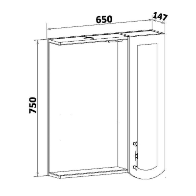 Зеркало со шкафом Runo Неаполь 65 R 00-00001030 с подсветкой Белое