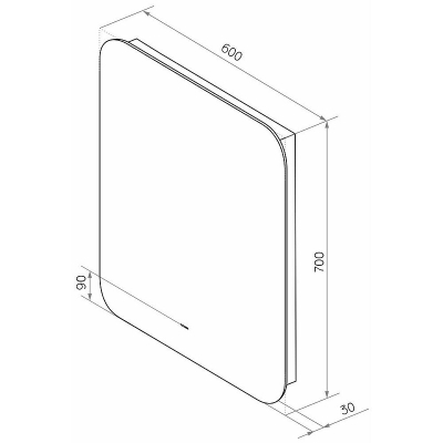 Зеркало Misty Адхил 60 АДХ-02-60/70-14 с подсветкой с бесконтактным выключателем и подогревом