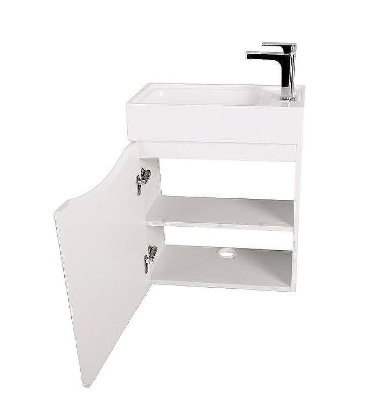 Тумба под раковину Art&Max Liberty-500-1D-SO-BL-L подвесная Белый глянец, купить, цена, заказать, магазин, доставка, скидка, промокод, купить, цена, заказать, магазин, доставка, скидка, промокод