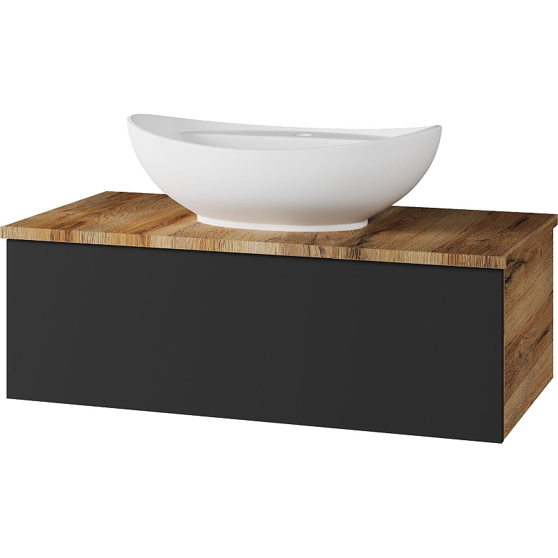 Тумба с раковиной Misty Ива 90 УТ000014120 подвесная Графит Дуб Вотан, купить, цена, заказать, магазин, доставка, скидка, промокод, купить, цена, заказать, магазин, доставка, скидка, промокод