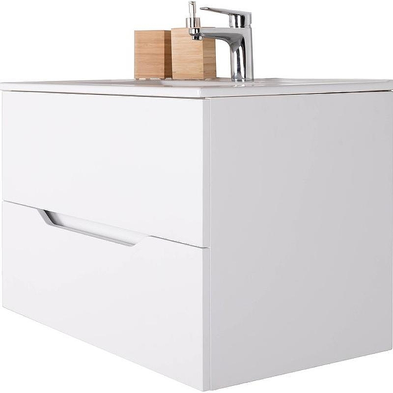 Тумба с раковиной Orange Line 80 Li-80Tuw+Ra подвесная Белая матовая, купить, цена, заказать, магазин, доставка, скидка, промокод, купить, цена, заказать, магазин, доставка, скидка, промокод