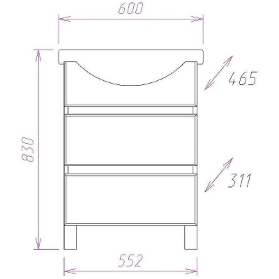 Тумба под раковину Onika Элита 60.13 106121 Олива Белая
