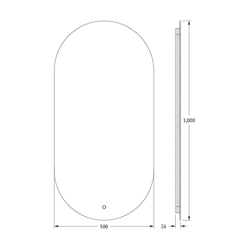 Зеркало Defesto Opti 50х100 DF 2914S с подсветкой 26W-3000K/Сенсорный выключатель/Теплый белый свет, купить, цена, заказать, магазин, доставка, скидка, промокод, купить, цена, заказать, магазин, доставка, скидка, промокод