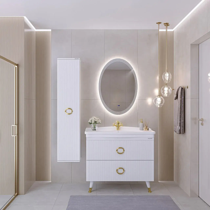 Тумба под раковину Grossman Атрио 105 1010501 цвет Белый глянцевый, купить, цена, заказать, магазин, доставка, скидка, промокод, купить, цена, заказать, магазин, доставка, скидка, промокод