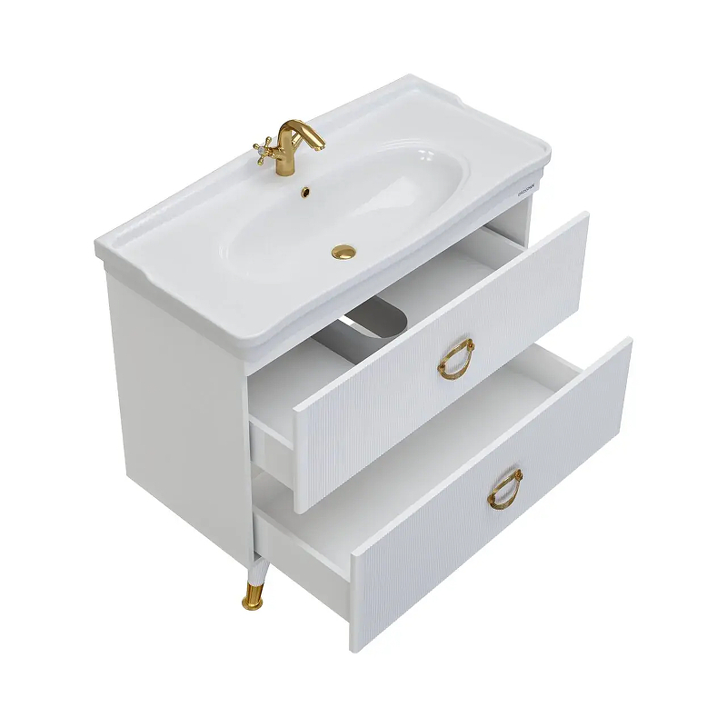 Тумба под раковину Grossman Атрио 105 1010501 цвет Белый глянцевый, купить, цена, заказать, магазин, доставка, скидка, промокод, купить, цена, заказать, магазин, доставка, скидка, промокод