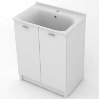 Тумба с хозяйственной раковиной Kerasan Aquadom 75 9164k3*1 Белая с отверстием под смеситель, купить, цена, заказать, магазин, доставка, скидка, промокод, купить, цена, заказать, магазин, доставка, скидка, промокод