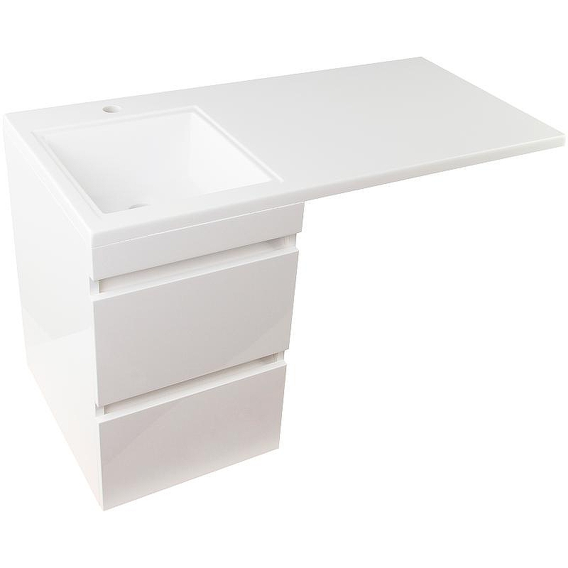 Тумба под раковину Style Line Даллас Люкс Plus 100 СС-00002349 подвесная Белая, купить, цена, заказать, магазин, доставка, скидка, промокод, купить, цена, заказать, магазин, доставка, скидка, промокод