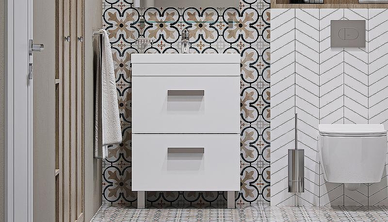 Тумба под раковину Velvex Orlando 60 tn.ORL.CLA.60.2Y Белая матовая, купить, цена, заказать, магазин, доставка, скидка, промокод, купить, цена, заказать, магазин, доставка, скидка, промокод